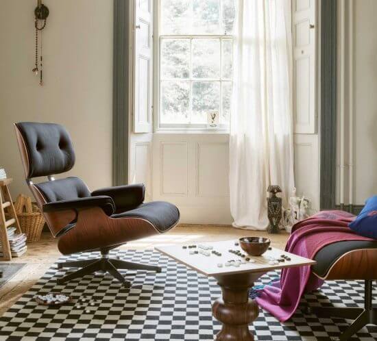Eames Lounge chair and Ottoman Limited Edition Twill Fabric